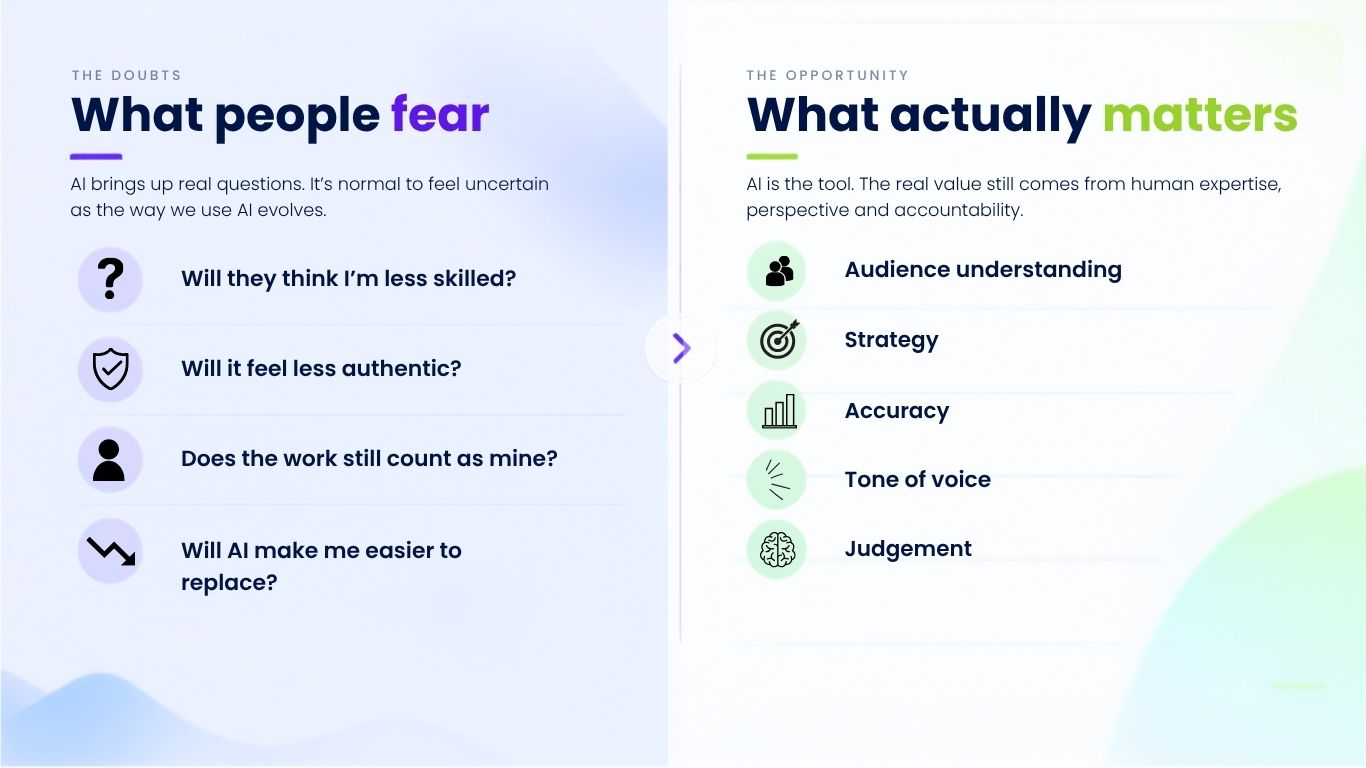 The doubts people have about AI content compared with the human judgement that matters